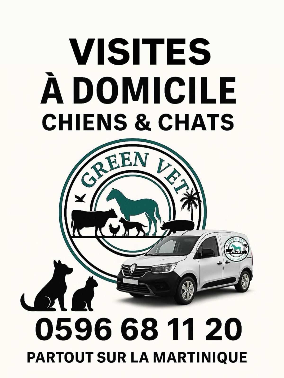 Visites à domicile - Chiens et Chats - Partout sur la Martinique